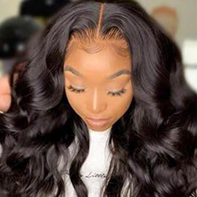 China 13x4 Lace Front Human Hair Wigs Soft Straight Thick Transparent Women Indian Raw Wavy HD Body Wave Lace Frontal Wigs 4x4 Closure Wig for sale