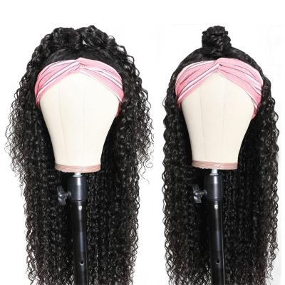 China Wholesale Raw Indian Virgin Remy Human Cuticle Aligned Kinky Curly Hair Hairband Wigs Thick Smooth Soft For Black Women for sale