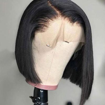 China Custom Wholesale Price 100% Virgin Silky Straight Soft Thick Straight Human Hair Wigs Bob Wig for sale