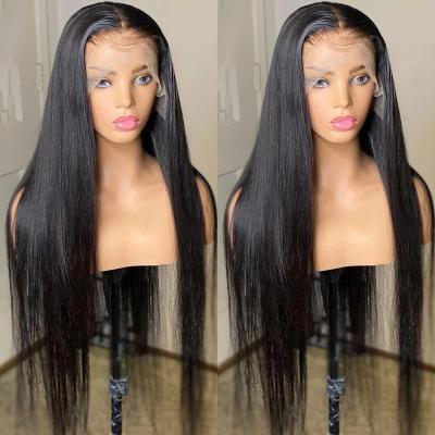 China 30 Inch Soft Smooth Thick Transparent Lace Front Hair Wig Bone Straight 13x6 Lace Front Human Hair Wigs Brazilian Straight 4x4 Lace Closure Wig for sale