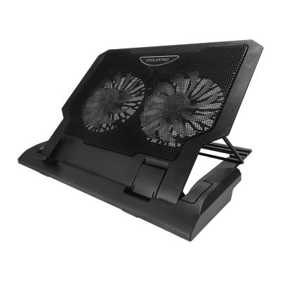 China Dual USB Interface Efficient Adjustable Heat Dissipation Laptop Stand with Laptop Fan Cooler Cooling Pad for sale