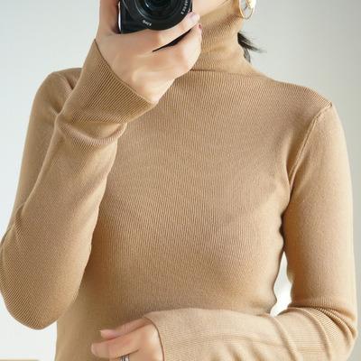 China 2022 Breathable Spring And Autumn New Fashion Tight Bottom Shirt Women's Long Sleeve Knitting Pullover Sweater for sale