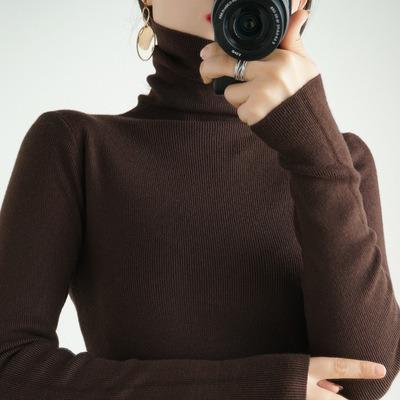 China 2022 Custom High Quality Fashion Women Long Sleeve Turtle Neck Sweater Breathable Girls Knitted Sweater for sale