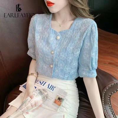 China New fashion temperament summer anti-pilling bubble sleeve chiffon shirt women's thin short sleeve clothing for sale