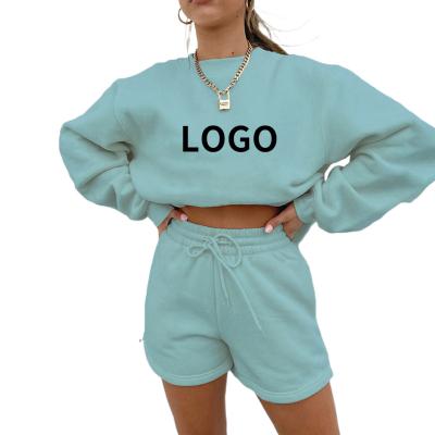 China 2022 QUICK DRY spring and autumn new women's solid color fleece thickening casual loose joker sweater set for sale