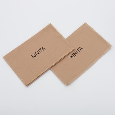 China Recyclable Logo Printed Brown Cotton Twill Envelope Custom Gift Bag Soft Cotton Makeup Pouch for sale