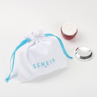 China Eco-friendly Canvas Clear Canvas Cosmetic Cotton Drawstring Security Gift Drawstring Pouch Cosmetic Packaging Bag for sale