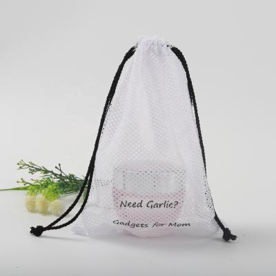 China Premium Nylon Soap Saver Recyclable Mesh Bag Drawstring Mesh Storage Pouch for sale