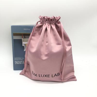 China Custom Recyclable Luxury Custom Packing Silk Bag Dust Bag Shoe Pouch Promotion Satin Silk Shopping Bag Printed Thick Satin Clothes for sale