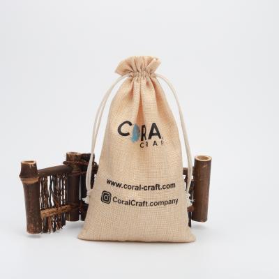 China Recyclable Echo Friendly Small Jute Packaging Bag With Handles Soft Jute Dust Bag for sale