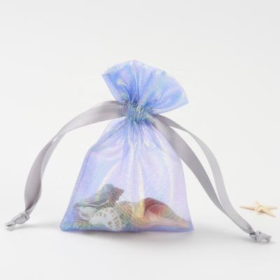 China Wholesale Recyclable Organza Jewelry Drawstring Bag Mini Wedding Party Gift Organza Pouch for sale