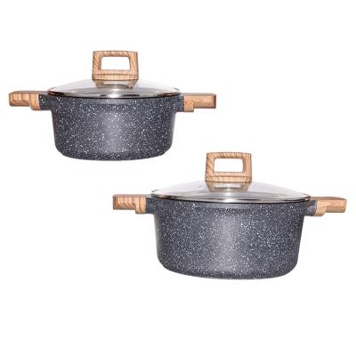 China Sustainable Aluminum Pot Set Cooking Non Stick Kitchen Cookware Non Stick Cookware Sets for sale