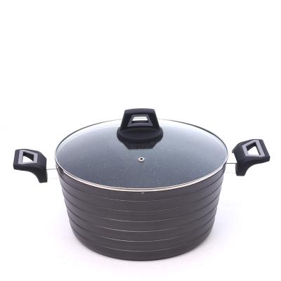 China Durable Stainless Steel Edge Lid Forged Carsserole Marble Coating Easy Clean Custom Soup Cooking Stew Pot for sale