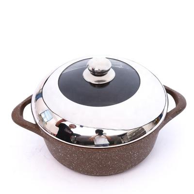 China Sustainable Hot Sale Product Die Casts Aluminum Casserole / Soup Cookware Ceramic Glaze Non Glaze Stick Sauce Pan for sale