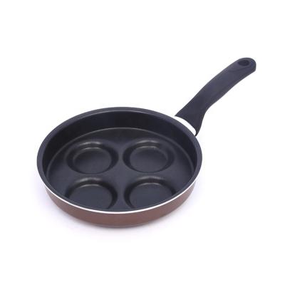 China High quality workable non stick 20cm cast aluminum round egg pancake pan 4 four cup holes for sale