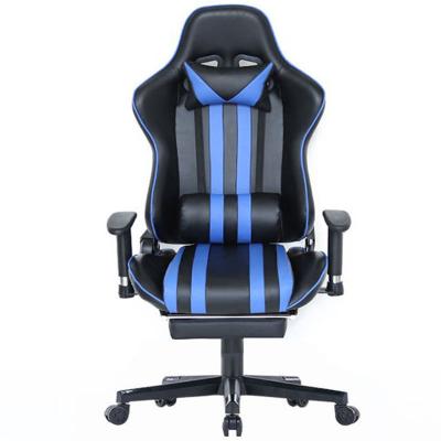 China Free Sample Spinning PC Racing Reclining Leather Computer Gamer Gaming Chair With Footstool for sale