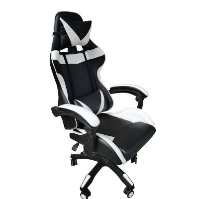 China Free Sample Custom Swivel Gaming Chair With Footrest And Massage And Speaker White Swivel Gaming Chair for sale