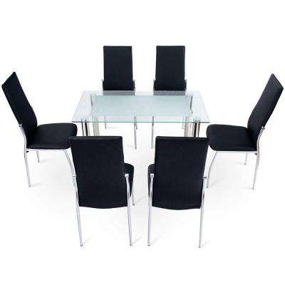 China Cooling Hot Selling Cheap Chairs Black Chrome Plated Black Metal Legs Dining Chairs Dining Chairs for sale