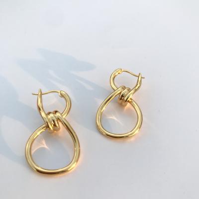 China CLASSIC French Style Fashion Lucky Rope Knot Earrings Stainless Steel Earrings for sale