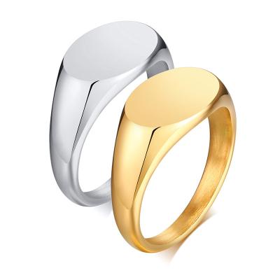 China Trendy Fashion Simple Oval Ring For Women Stainless Steel for sale