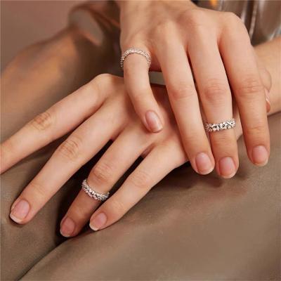 China Ice FASHION Broken Tail Personality Ring Flash Diamond Open Ring Adjustable Knuckle Ring Small for sale