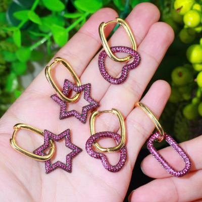 China FASHIONABLE Female All-match Cool Earrings Set Geometric Temperament Lock Star Earrings for sale