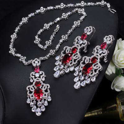 China Europe and America Romantic Exaggerated Bridal Wedding Jewelry Necklace and Earring Set for sale