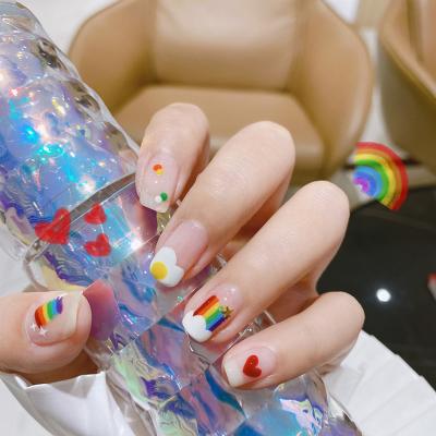 China Bundle 2021 Fashion INS DIY Nail Stickers Rainbow Cherry Decals 3D Orange Nail Stickers for sale