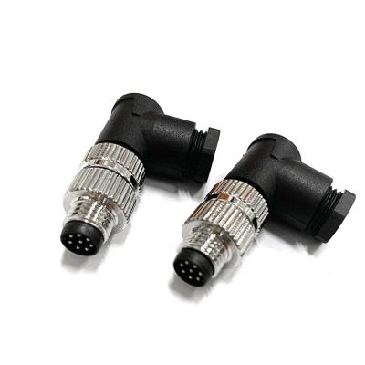 China Professional Automotive M8 8 Pin Connector Factory M8 8 Pin Male Right Angle Assembly 90 Degree for sale