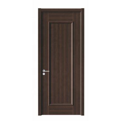 China Prettywood Modern Black Paint Exterior Home Simple Design Front Solid Wooden Door for sale