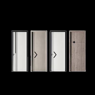 China New Waterproof Wood Doors Designs High Quality Paint Solid Wood Composite Door With Door Handle for sale