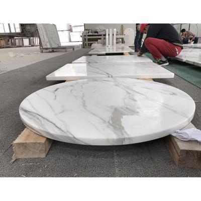 China Modern Precast Marble Statuario Counertops Italian White Marble Table Tops With Polished for sale