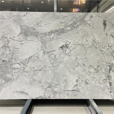 China Modern Natural Calacatta Gray Quartz Marble Slabs For Countertops And Bar Tops for sale