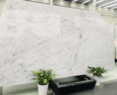 China Modern Italy Carrara White Marble Slab For Floor Tiles With Polished Natural Stone For Project for sale