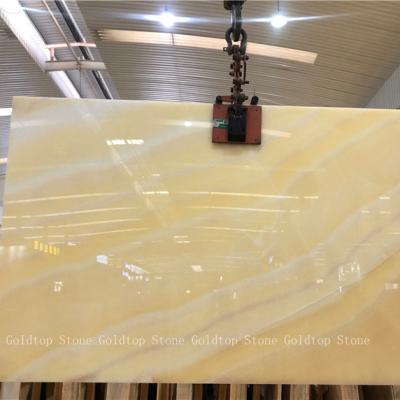 China Modern Luxury Orange Mexico Slab Yellow Onyx Slab Tiles For Interior Decoration for sale