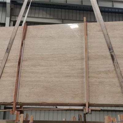 China Modern Natural Italy Roman Yellow Travertine Beige Marble Stone 2cm&3cm Polished Slabs&Tiles For Flooring&Walling for sale