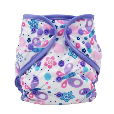 China Printed waterproof PUL microfleece baby aio fabric inner diaper with insert liner sewn, one size newborns 15kg fits to baby AIO diaper for sale