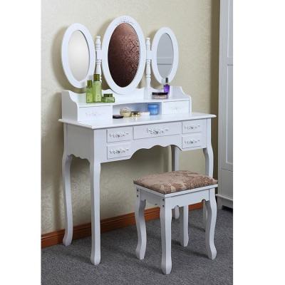 China PANEL Dreamve Bedroom Used Vanity Solid Wood Dressing Table for sale