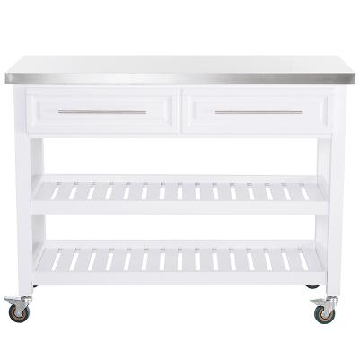 China Eco - Friendly Modern White Kitchen Cart Eco - Friendly Kitchen Island Cart Rasoo White Kitchen Cart for sale