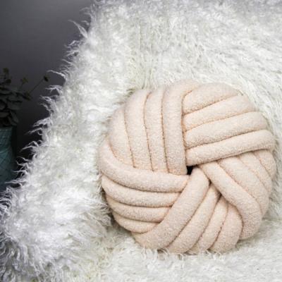 China Sustainable Custom Hand Braided Large Floor Pillow Cushion High Quality Round Knot Pillow for sale