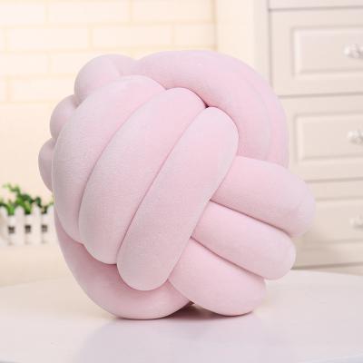 China 3 Viable Custom Tube Around Knot Ball Pillow Pure Hand Braided Knot Pillow for sale