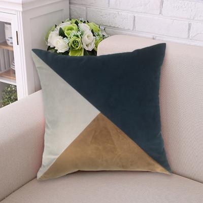 China Custom Viable Velvet Patchwork Square Pillow Cushion Sofa Throw Nordic Pillow Case Cover for sale