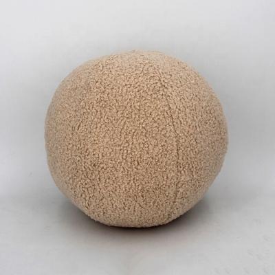 China Sustainable Cute 3D Teddy Velvet Boucle Ball Pillows Round Pillows For Home Decor for sale