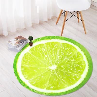 China 2020 New Design Polyester Non-slip Floor Mat Popular Fruit Printed Mat Rubber Mat for sale