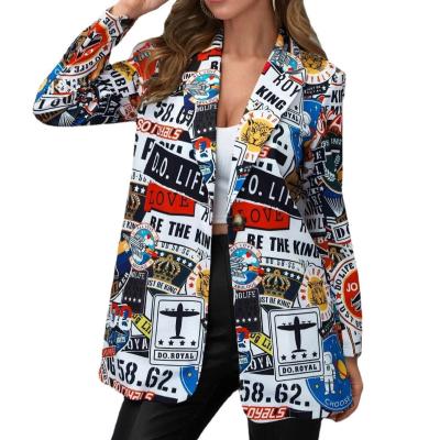 China Anti-wrinkle European women's 2021 new fashion printed casual women's coat and American wear for sale