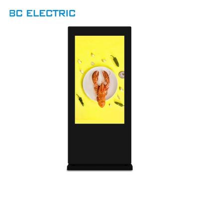 China New Design 43/55/65 inch Outdoor Stand IP65 Waterproof Digital Signage LCD Screen TV Show Outdoor Digital Signage for sale