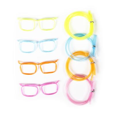 China Plastic Drinking Straw Stocked Straw Glasses Square Frame Eyeglasses Fun Buckle Party Silly Straws Novelty Novelty for sale