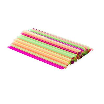 China Small Disposable Neon Plastic Straw 3 x 130mm Cocktail Mojito Coffee Sip Stir Straw Plastic 300PCS for sale