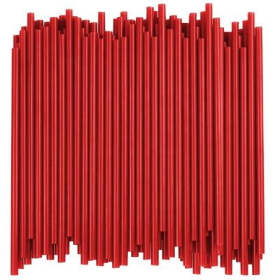 China Disposable Red Cocktail Drinking Straw Small 3x130mm Plastic Sip Straw 300PCS for sale