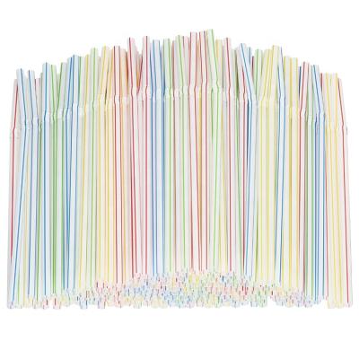 China Disposable Drinking Straws 6mm Flexible Stripe Disposable Plastic Straws for sale